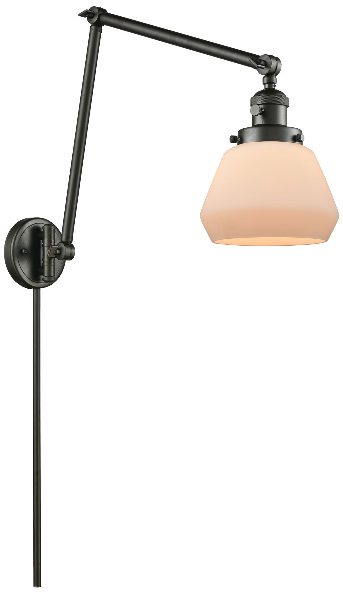 Fulton 8" Oil Rubbed Bronze LED Swing Arm w/Matte Whited Made to Order