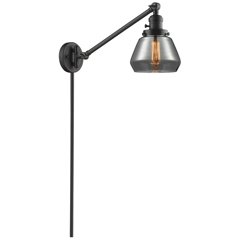 Image 1 Fulton 8" Oil Rubbed Bronze Swing Arm w/ Plated Smoke Shade