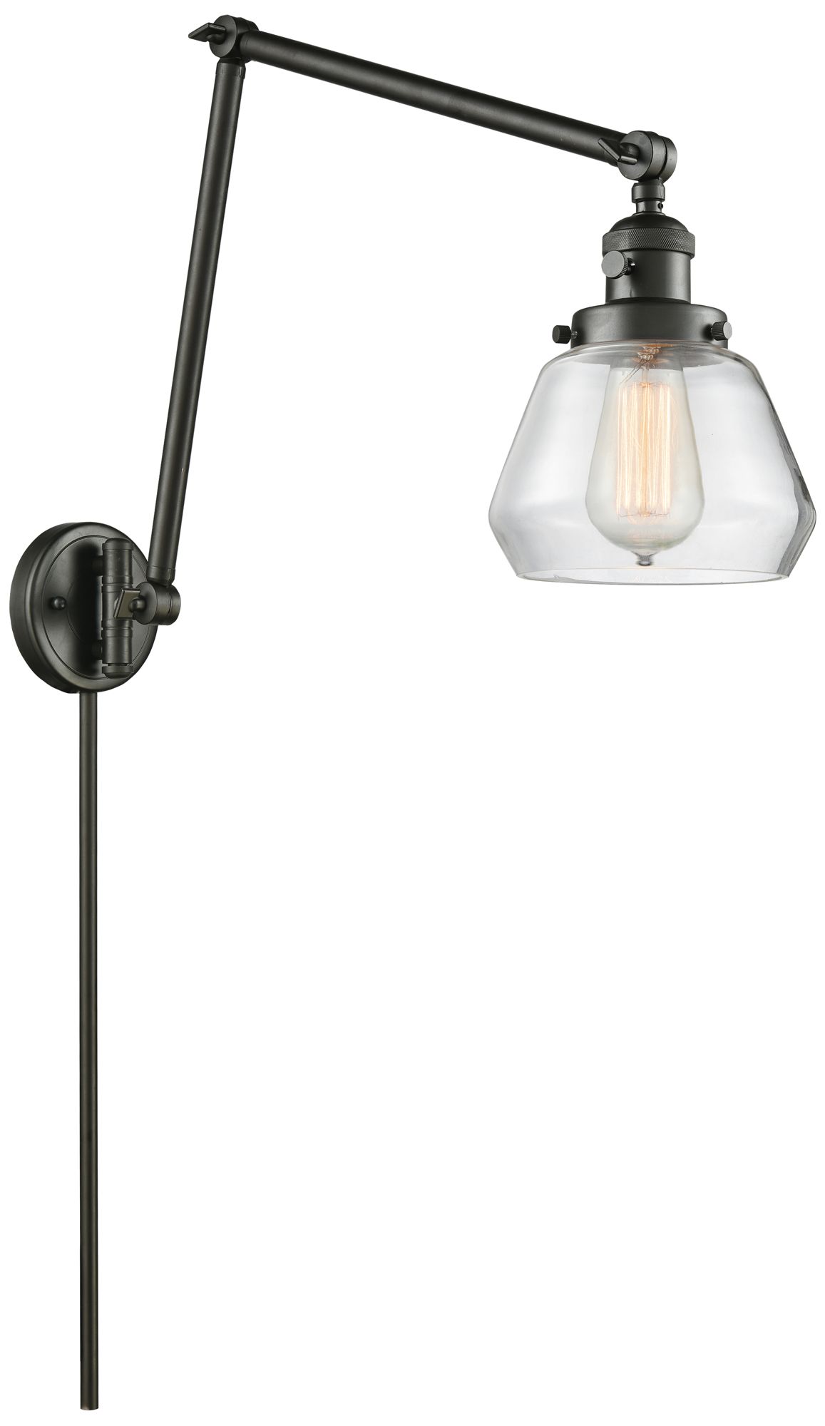 Fulton 8" Oil Rubbed Bronze LED Double Swing Arm With Clear Made to Order