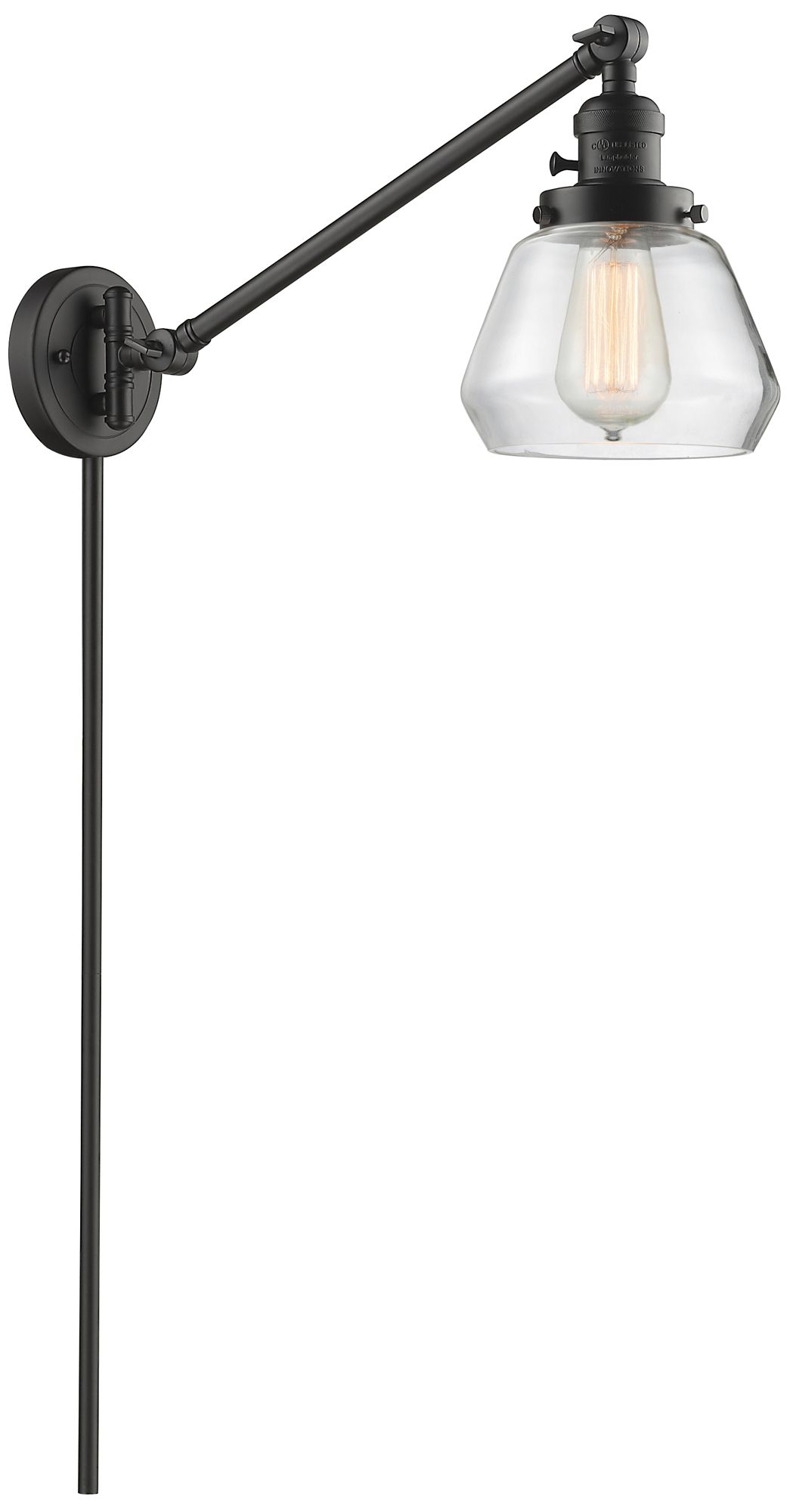 Fulton 8" Oil Rubbed Bronze LED Swing Arm With Clear Shade - Made to Order