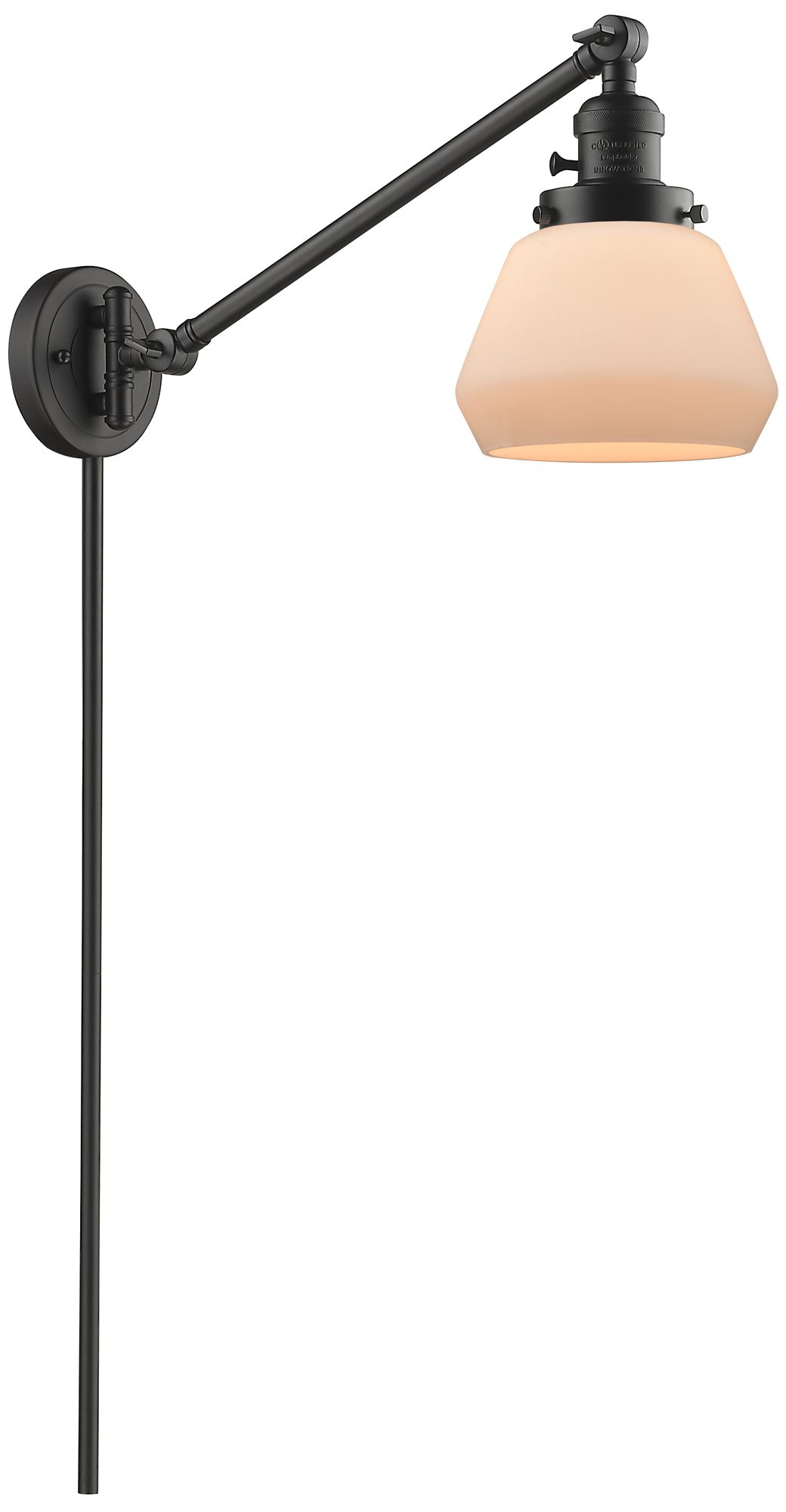 Fulton 8" Oil Rubbed Bronze LED Swing Arm With Matte Whitede Made to Order