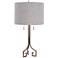 Fulton Antique Silver Metal Twin Light Table Lamp