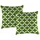 Fulton Bay Green 18" Square Outdoor Toss Pillow Set of 2