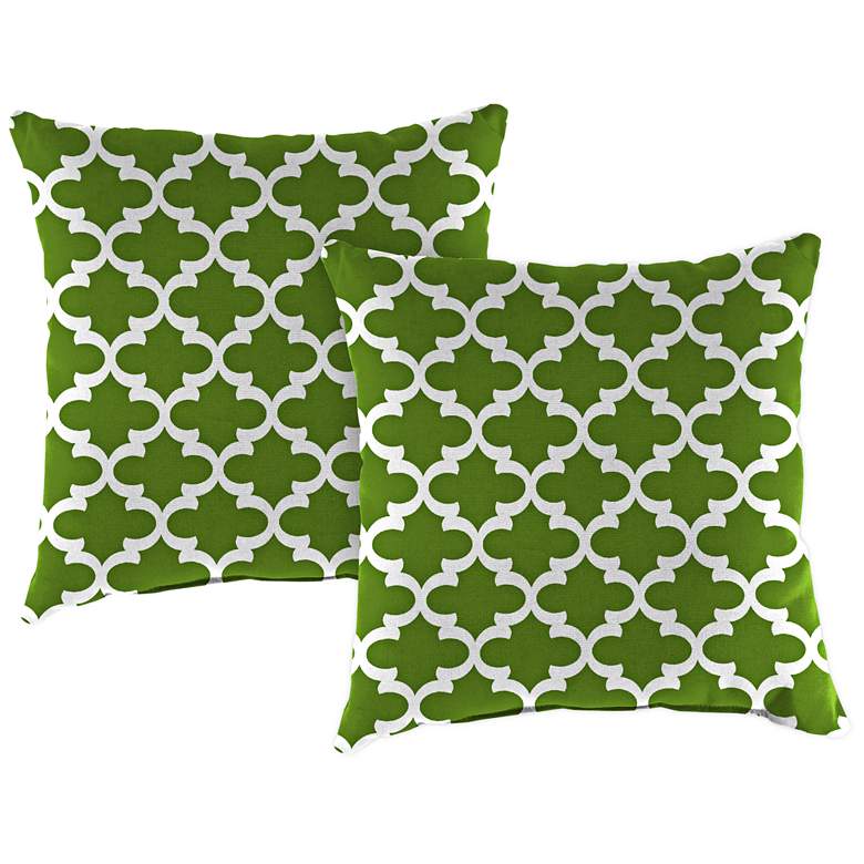 Image 1 Fulton Bay Green 18 inch Square Outdoor Toss Pillow Set of 2