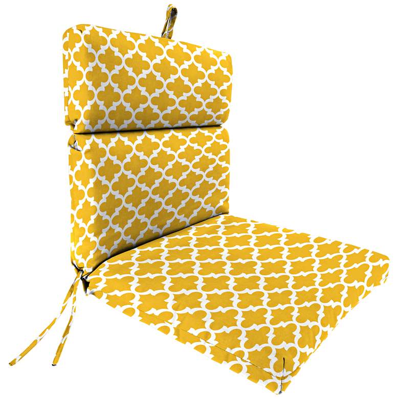 Image 1 Fulton Citrus Yellow French Edge Outdoor Chair Cushion