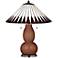 Fulton Lamp in Rugged Brown with Feather Geometric Shade