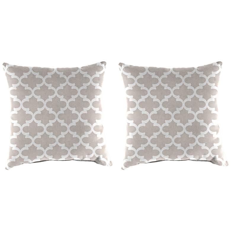 Image 1 Fulton Sand 18 inch Square Outdoor Toss Pillow Set of 2