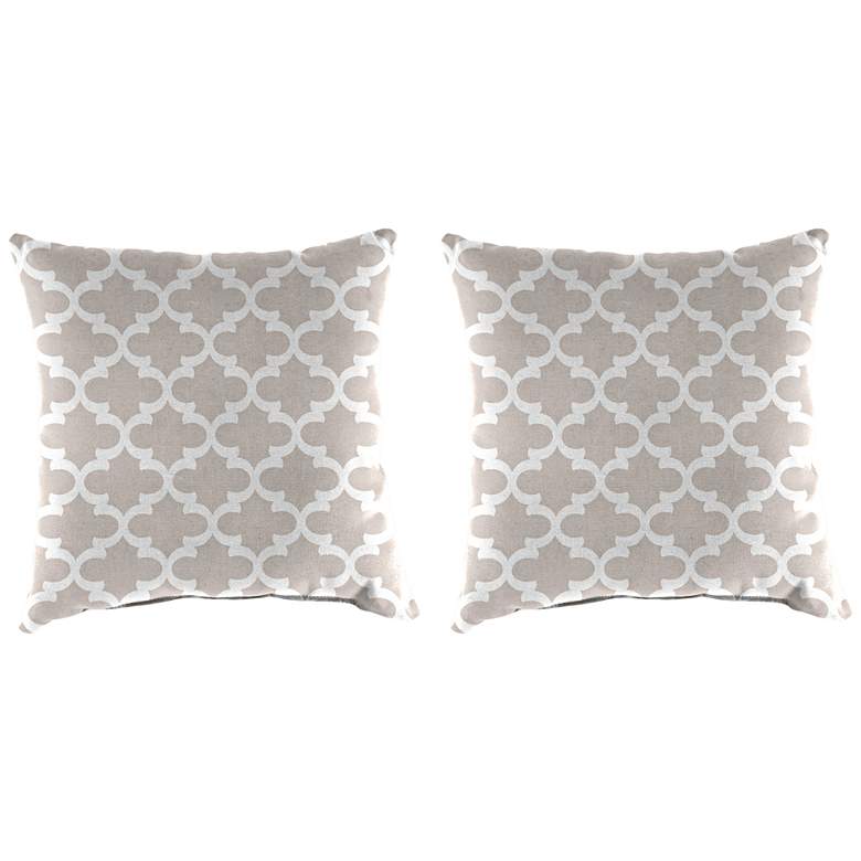 Image 1 Fulton Sand 18" Square Outdoor Toss Pillow Set of 2