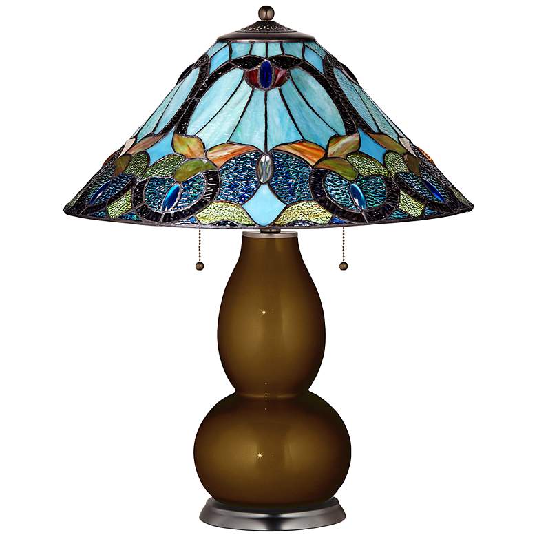 Image 1 Fulton Table Lamp in Bronze Metallic with Harvest Shade