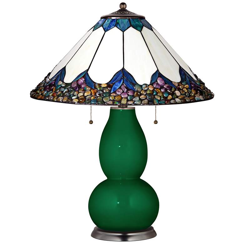 Image 1 Fulton Table Lamp in Greens with River Stone Shade