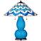 Fulton Table Lamp in River Blue with Cascade Shade