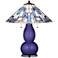 Fulton Table Lamp in Valiant Violet with Geo Blue Shade