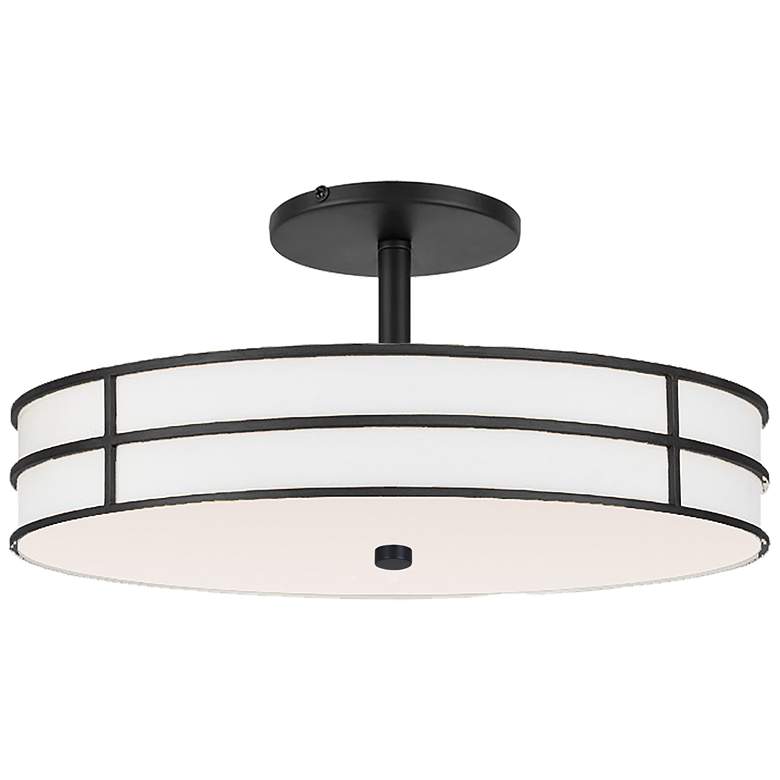 Image 1 Fulvia 16" Wide Matte Black Semi Flush Mount