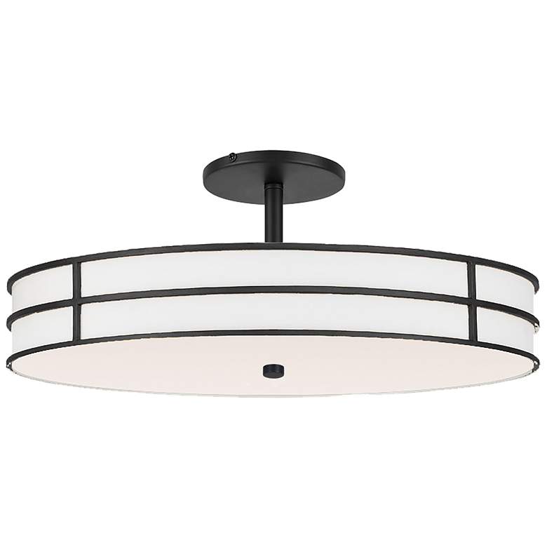 Image 1 Fulvia 20" Wide Matte Black Semi Flush Mount