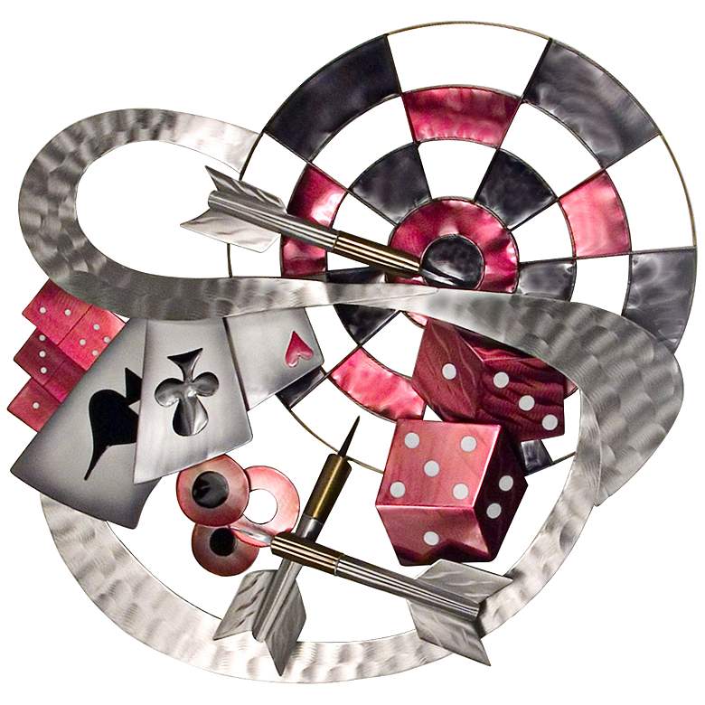 Image 1 Fun and Games 33" High Metal Wall Art