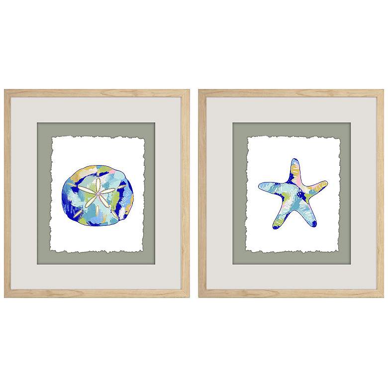 Image 1 Fun Sea Life 21"W x 24"H Framed Art Set of 2