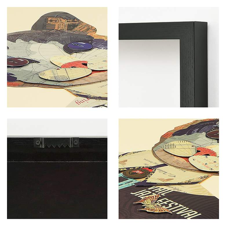 Image 3 Funky Cat 1 17" High Dimensional Collage Framed Wall Art more views