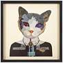 Funky Cat 2 25" Square Dimensional Framed Graphic Wall Art in scene