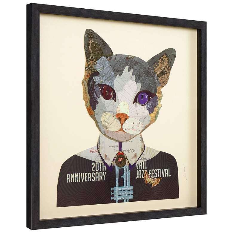 Image 6 Funky Cat 2 25 inch Square Dimensional Framed Graphic Wall Art more views