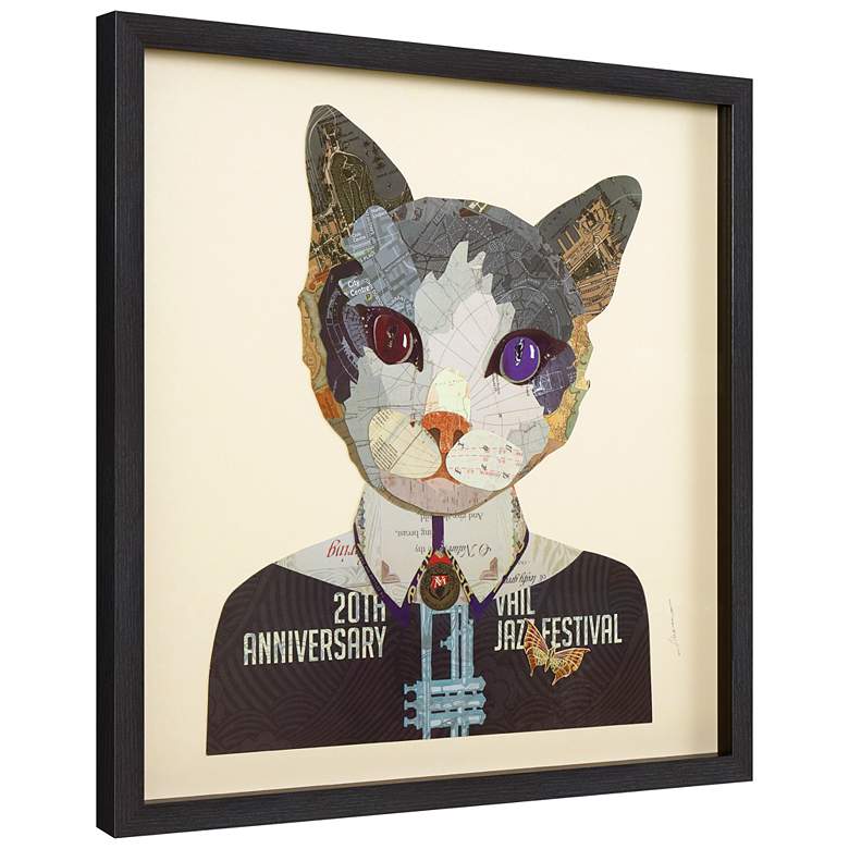 Image 6 Funky Cat 2 25" Square Dimensional Framed Graphic Wall Art more views