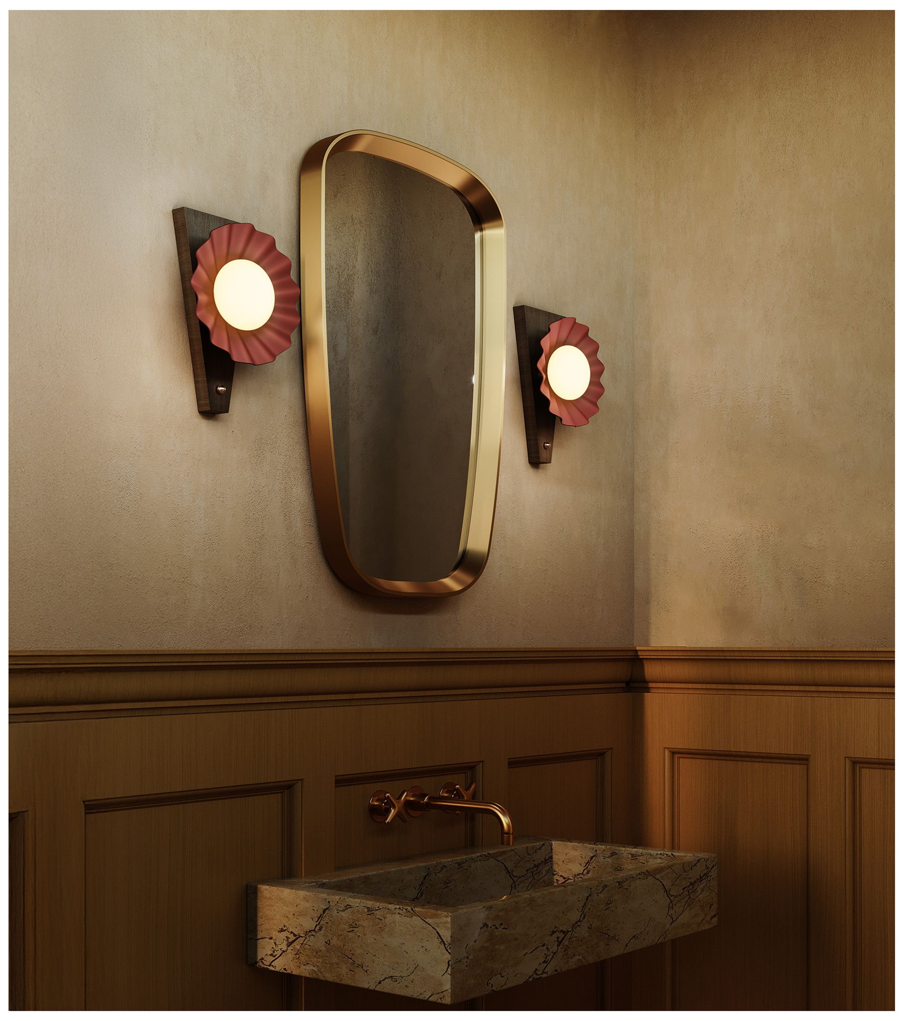 Image 7 Furrow 12-in Burgundy Wall Sconce more views