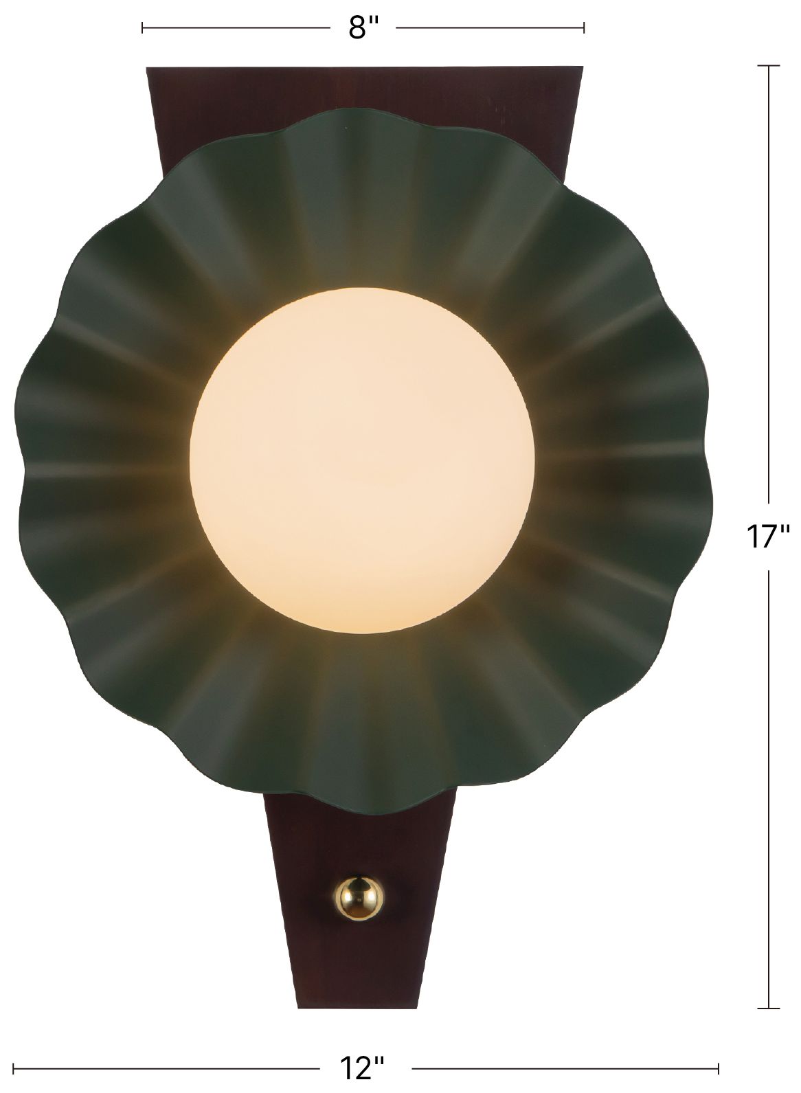 Furrow 12-in Burgundy Wall Sconce