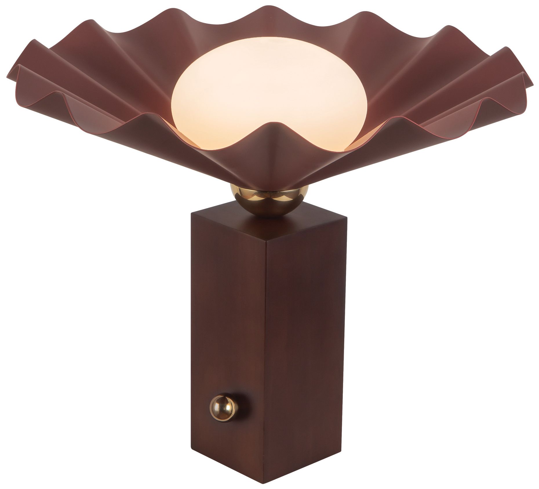 Image 3 Furrow 14-in Burgundy Table Lamp more views