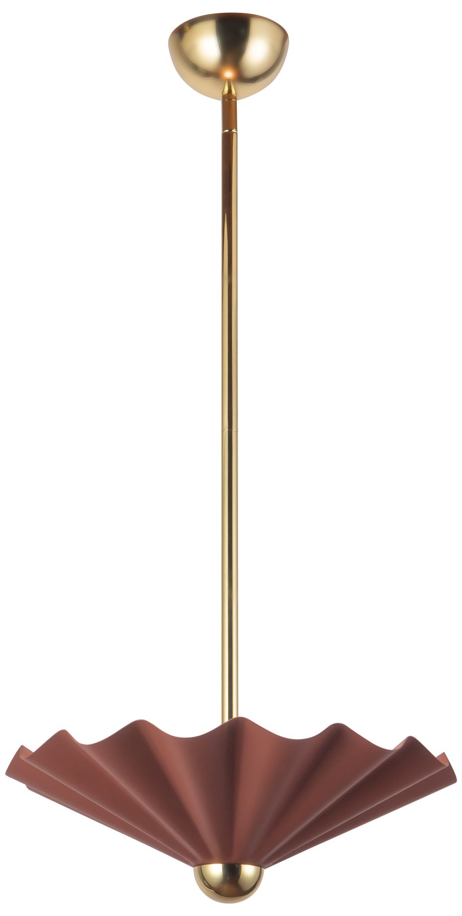 Furrow 16-in Burgundy dimmable LED Pendant