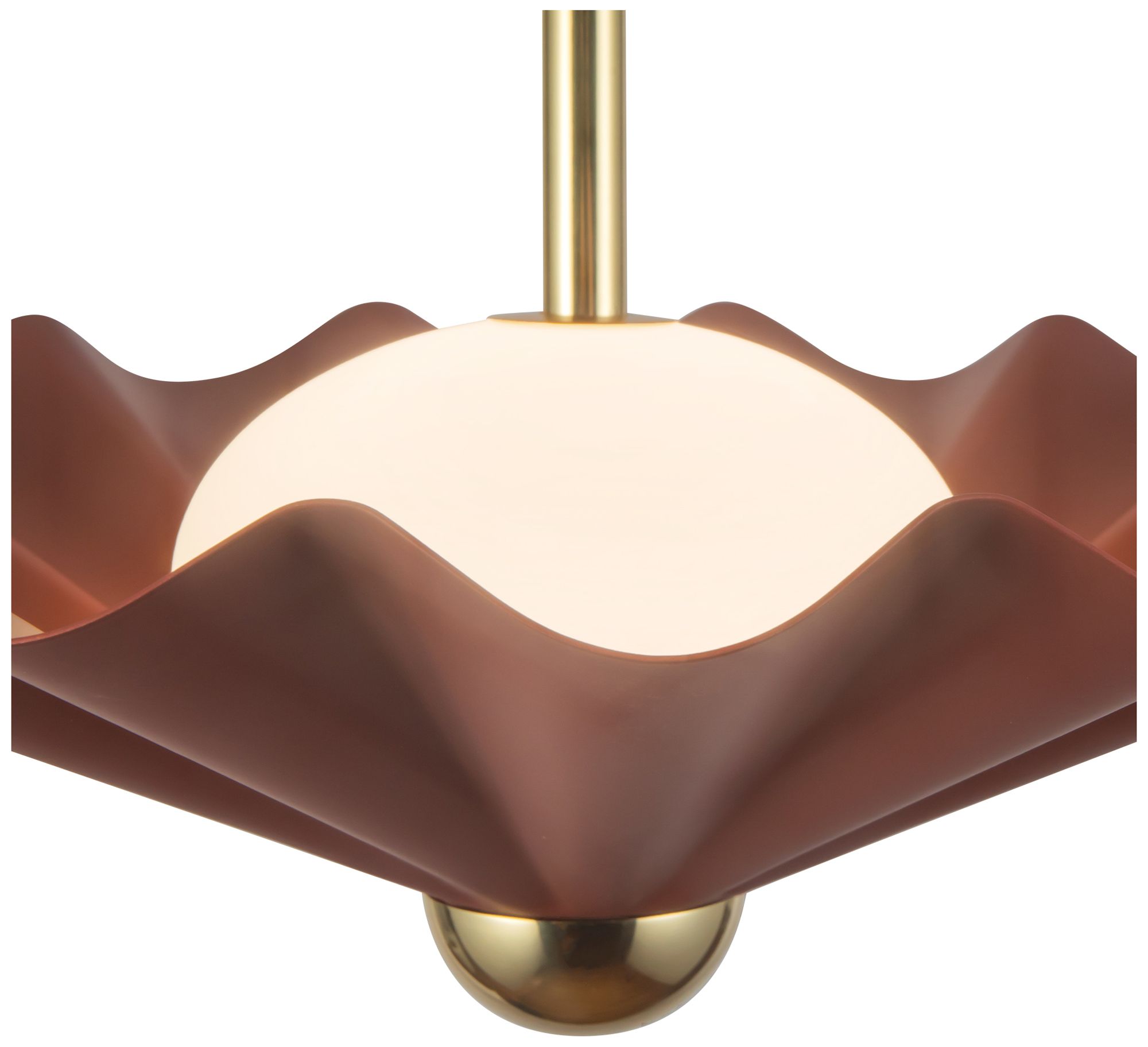 Image 3 Furrow 16-in Burgundy dimmable LED Pendant more views