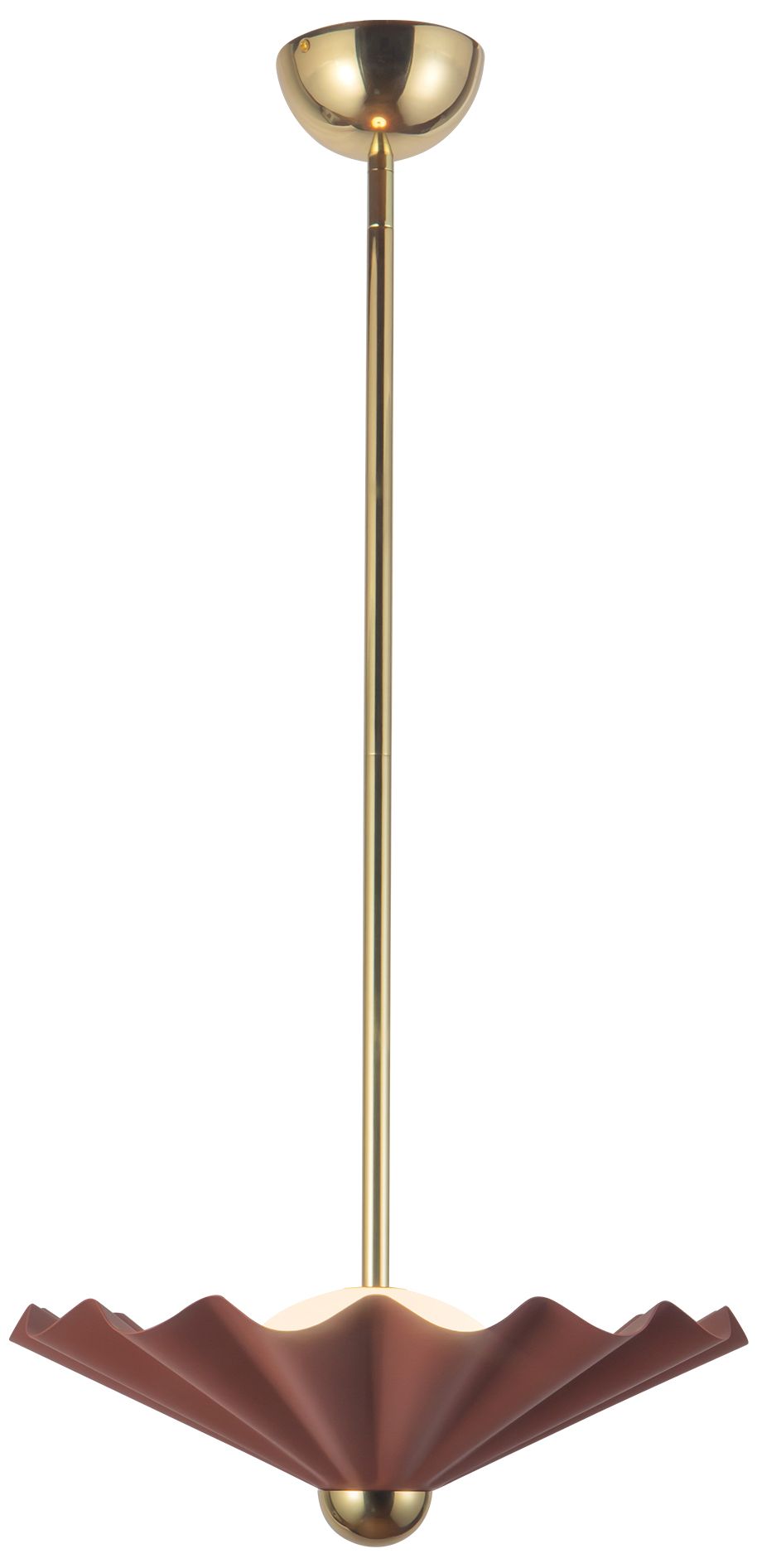 Image 6 Furrow 16-in Burgundy dimmable LED Pendant more views