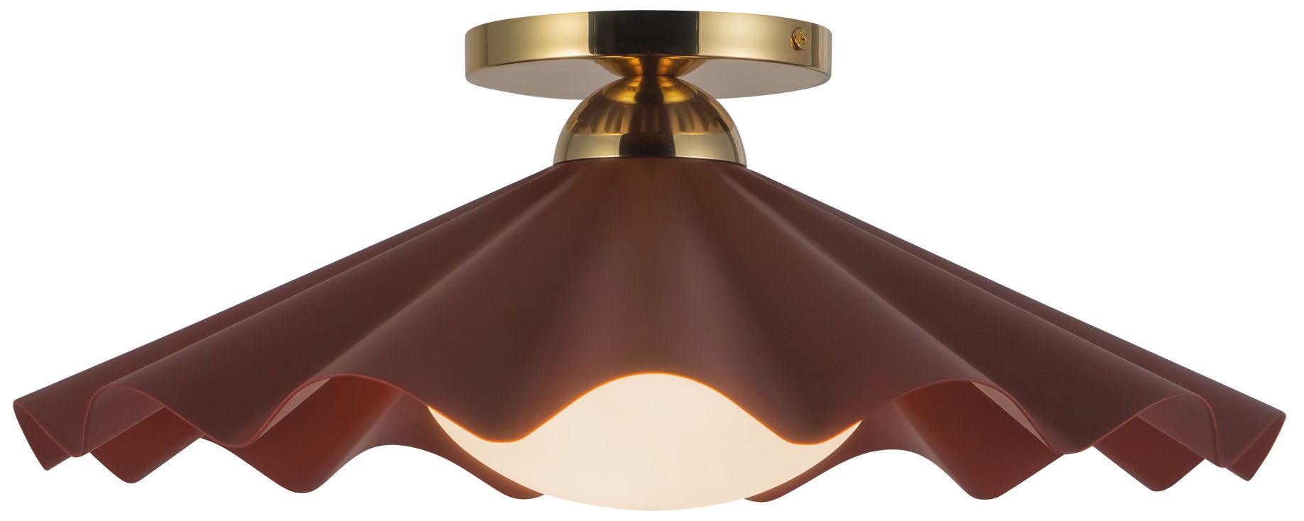 Furrow 16-in Burgundy Semi-Flush Mount