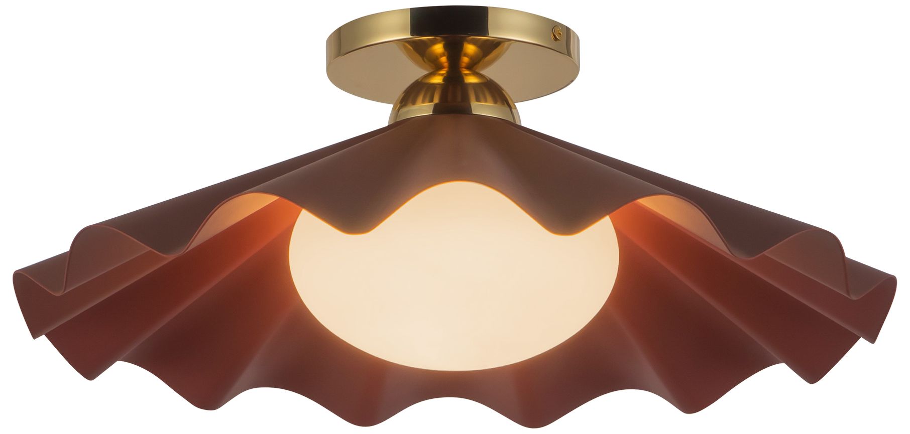 Image 3 Furrow 16-in Burgundy Semi-Flush Mount more views