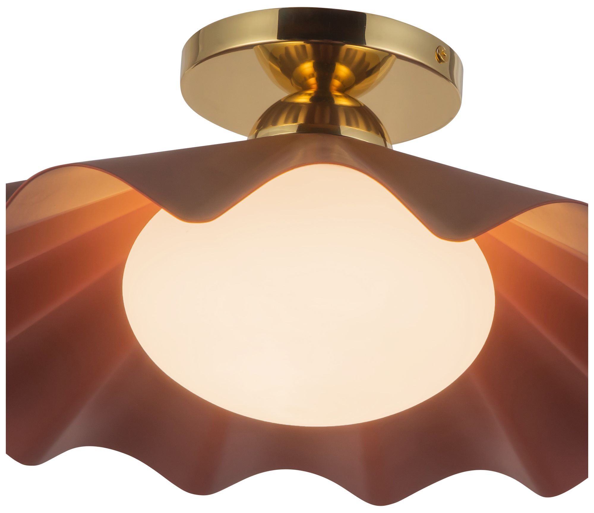 Image 4 Furrow 16-in Burgundy Semi-Flush Mount more views