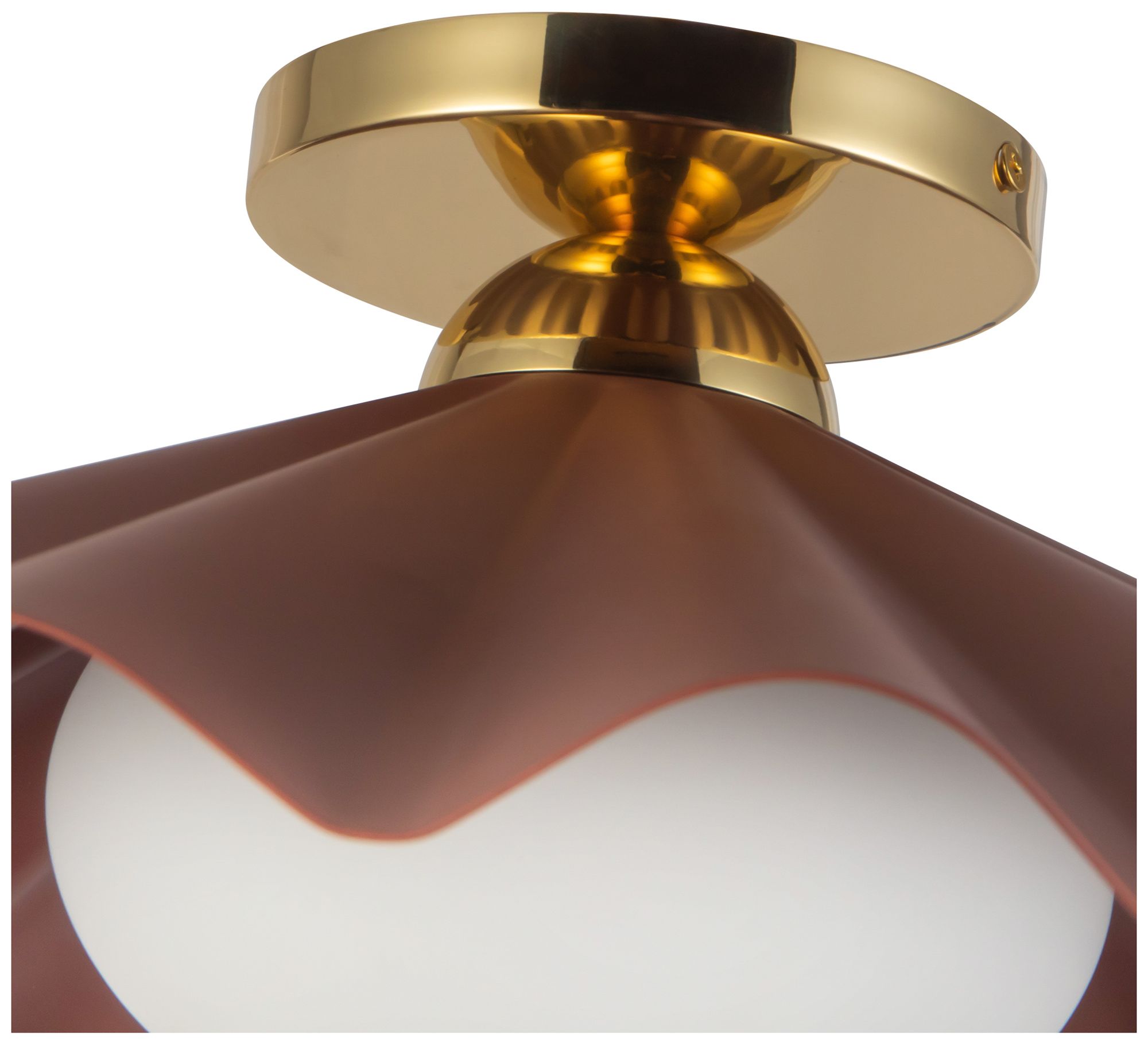 Image 5 Furrow 16-in Burgundy Semi-Flush Mount more views