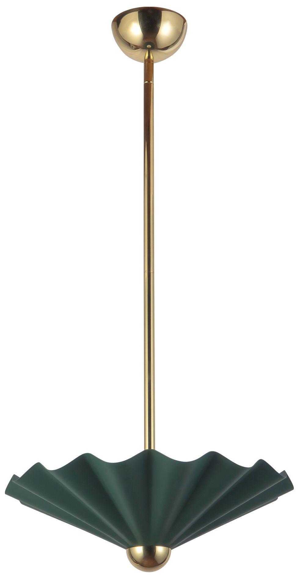 Image 2 Furrow 16-in Pine Green dimmable LED Pendant