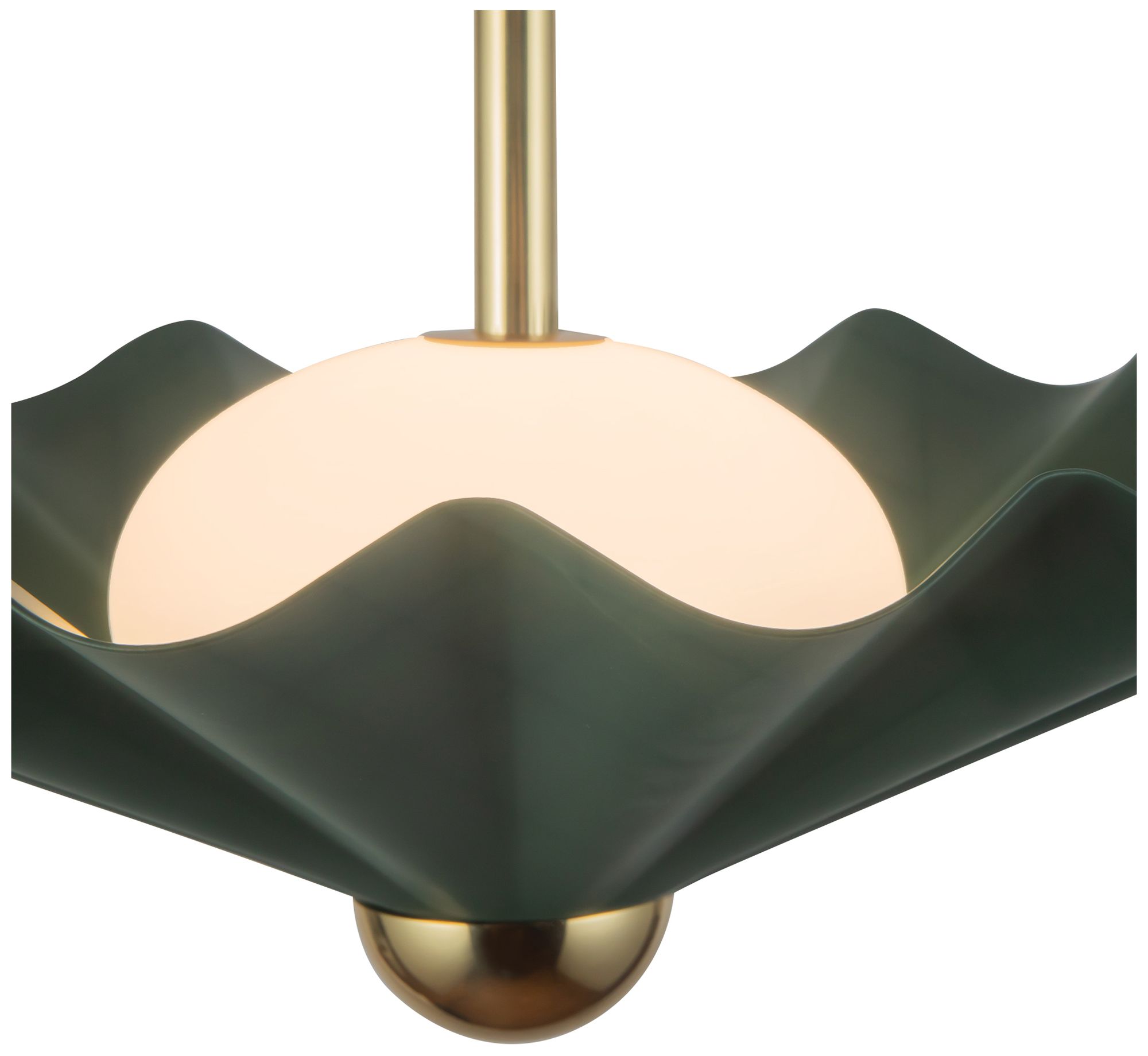 Image 3 Furrow 16-in Pine Green dimmable LED Pendant more views