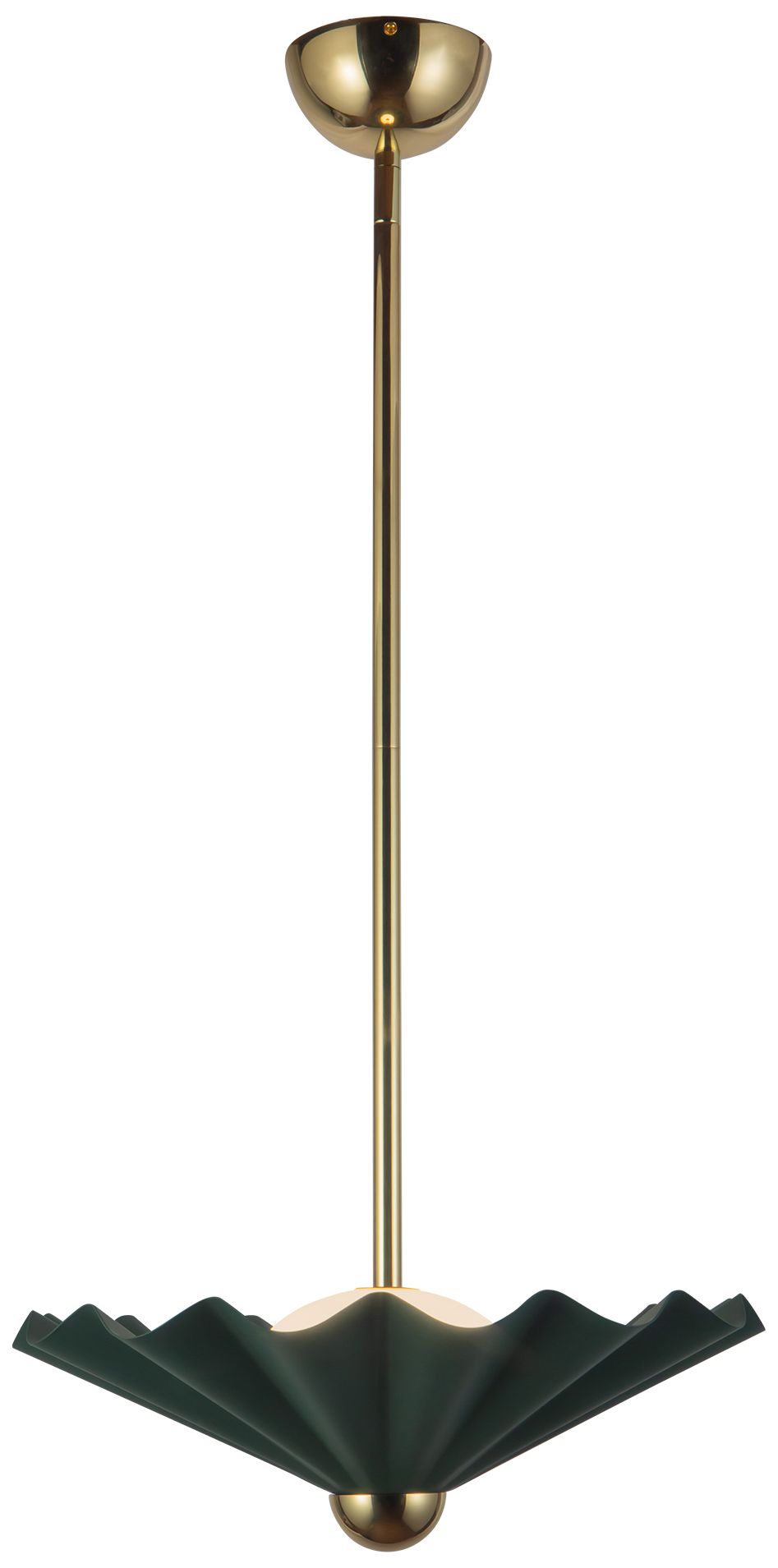 Image 6 Furrow 16-in Pine Green dimmable LED Pendant more views