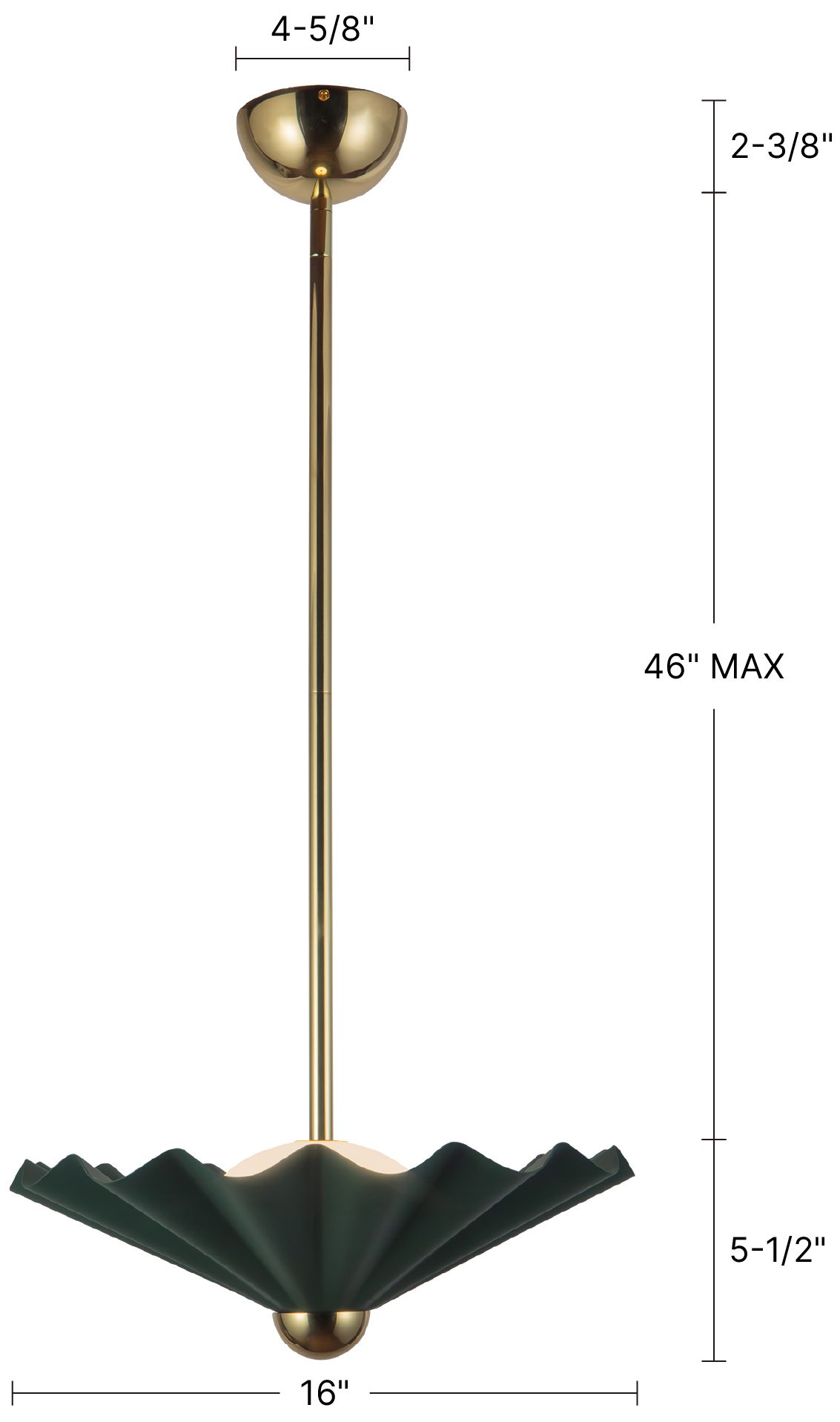 Image 7 Furrow 16-in Pine Green dimmable LED Pendant more views