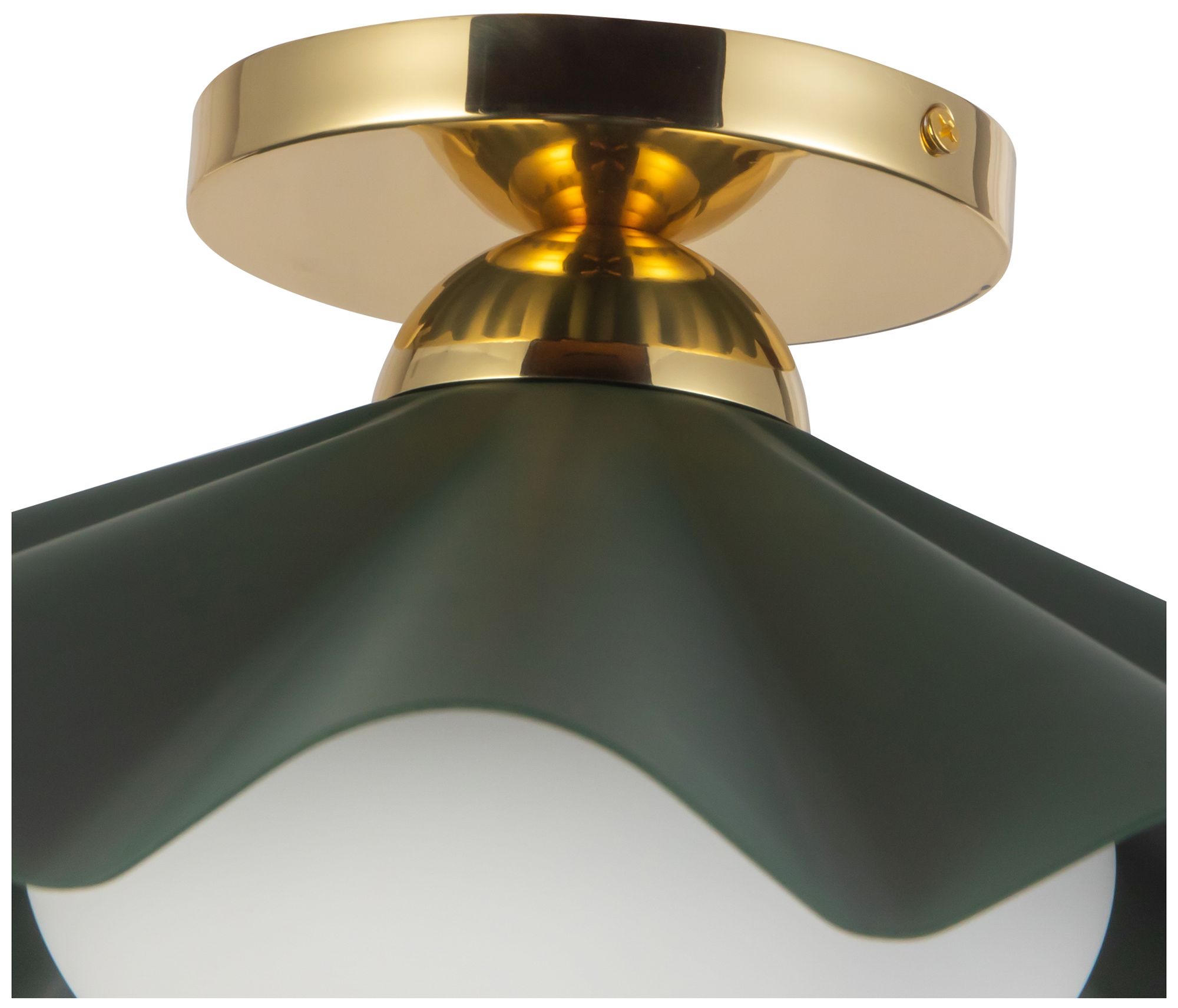 Image 5 Furrow 16-in Pine Green Semi-Flush Mount more views