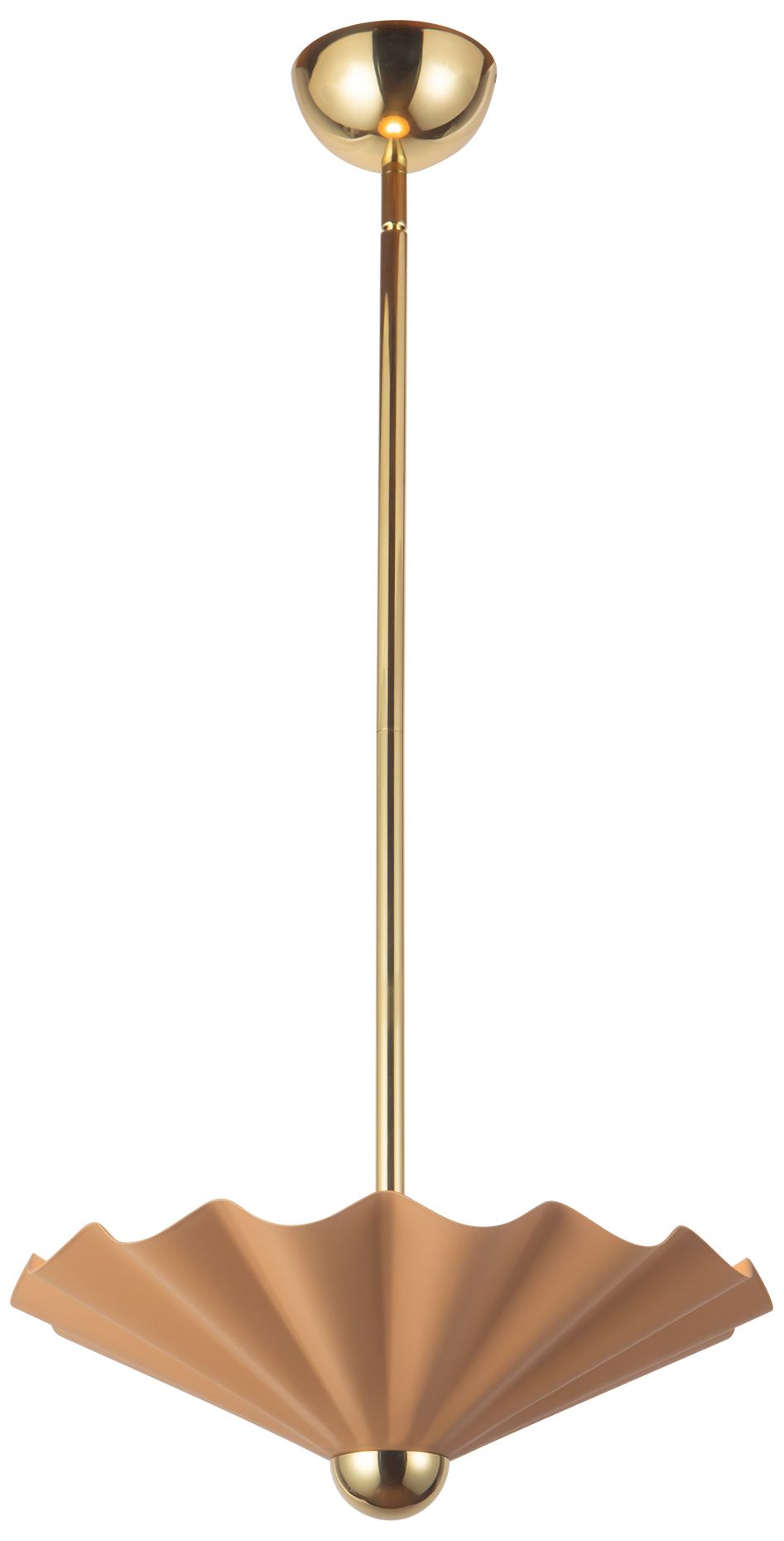 Furrow 16-in Pink dimmable LED Pendant