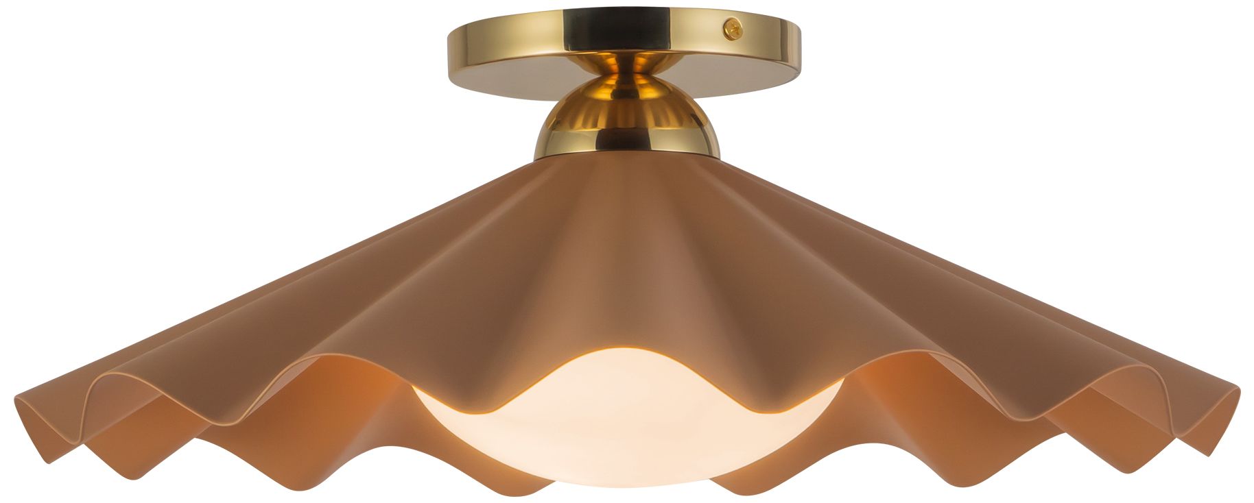 Furrow 16-in Pink Semi-Flush Mount