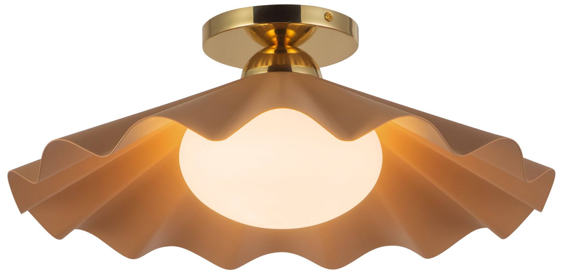 Image 3 Furrow 16-in Pink Semi-Flush Mount more views