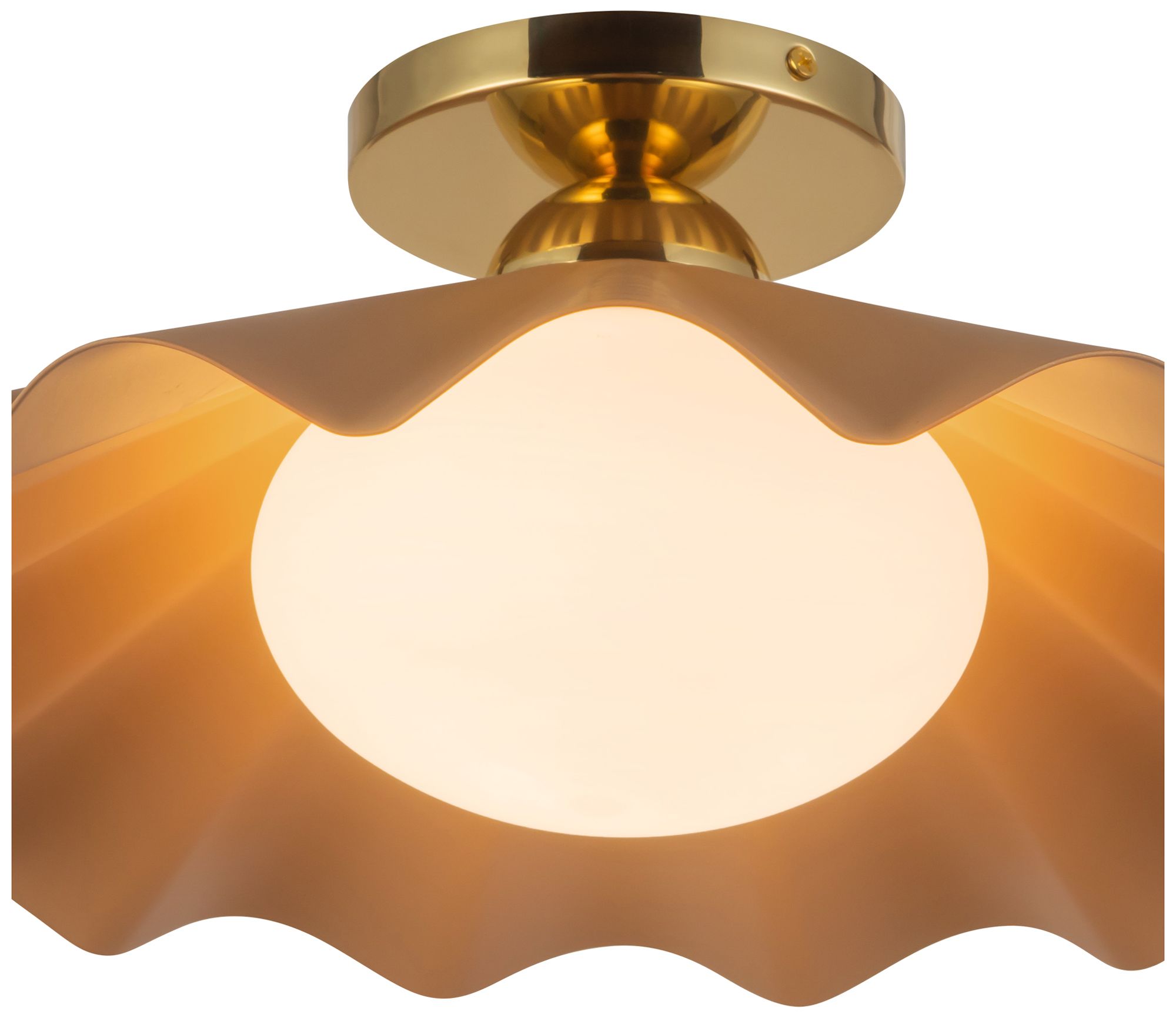 Image 4 Furrow 16-in Pink Semi-Flush Mount more views