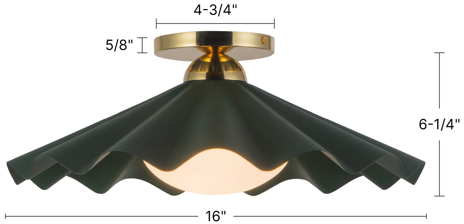 Image 7 Furrow 16-in Pink Semi-Flush Mount more views