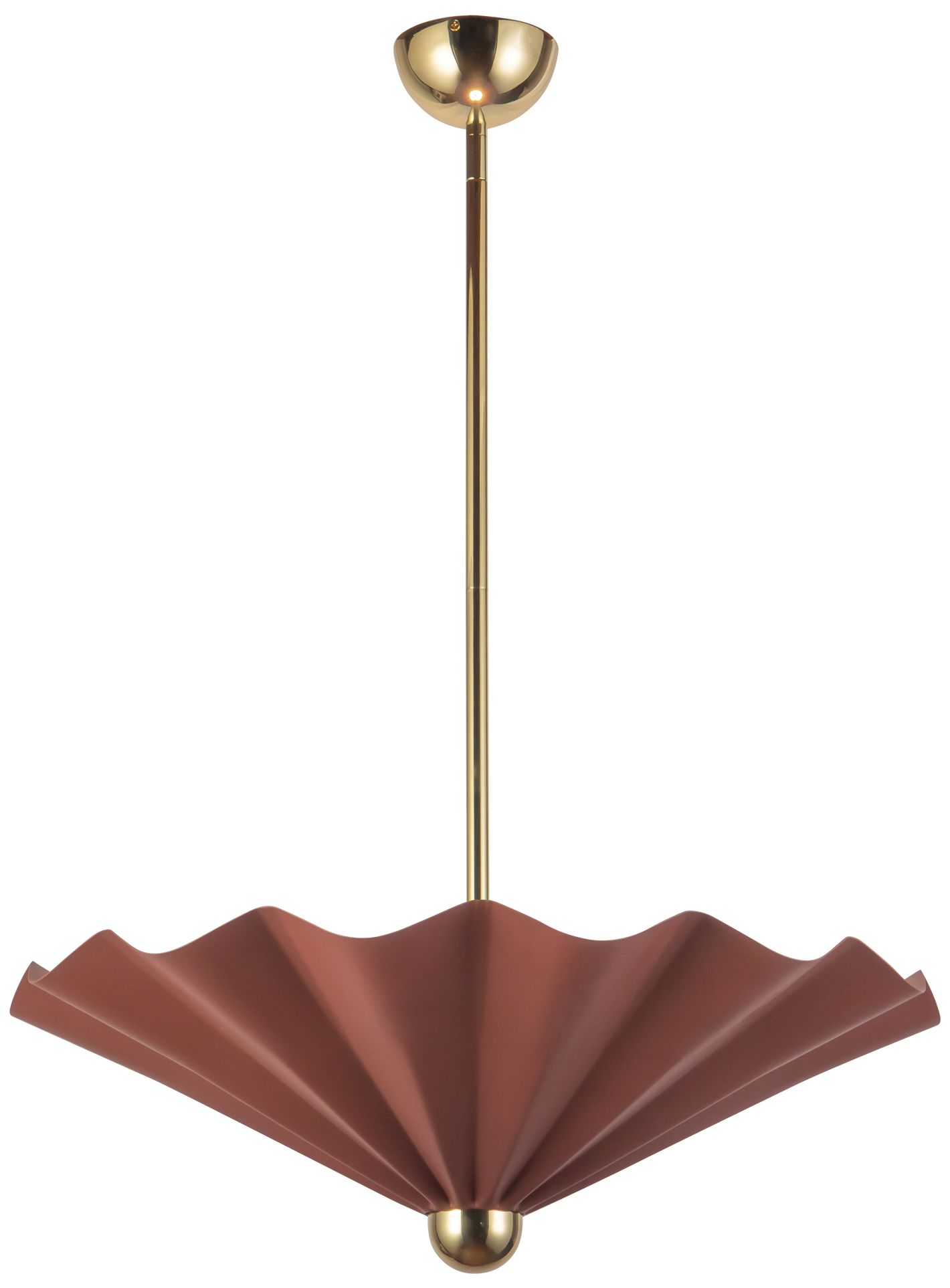 Furrow 25-in Burgundy dimmable LED Pendant