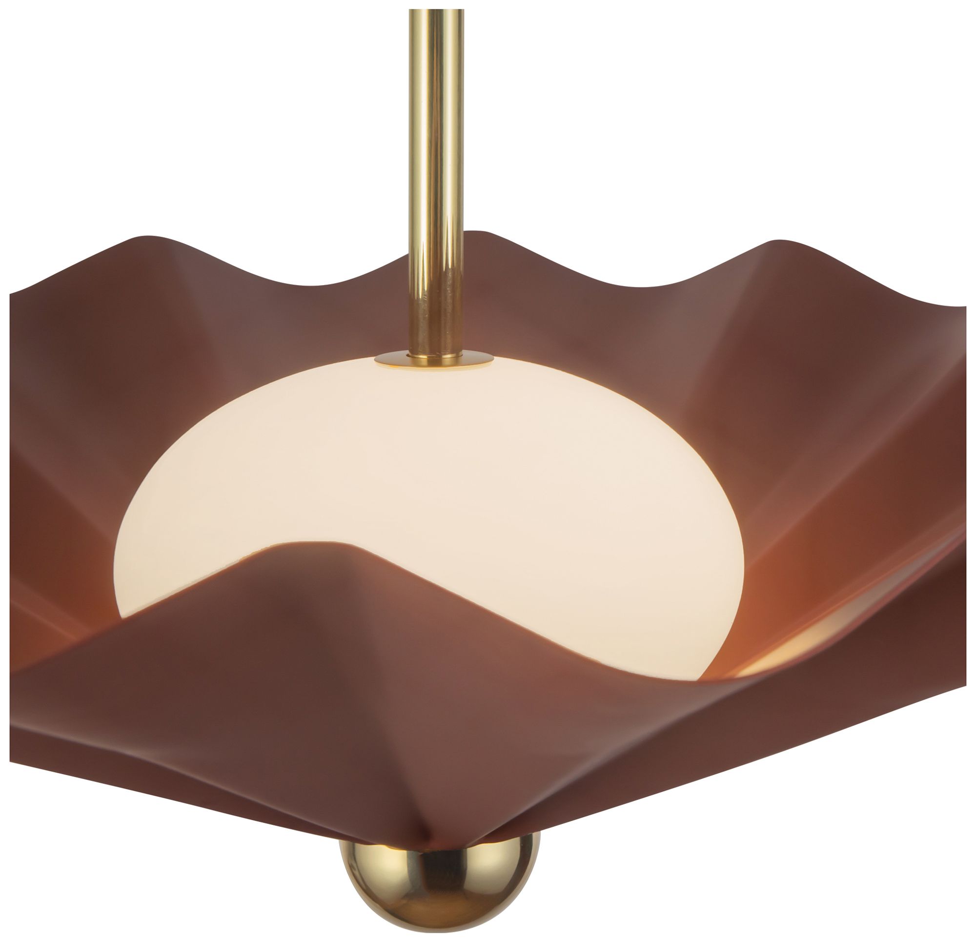 Image 3 Furrow 25-in Burgundy dimmable LED Pendant more views