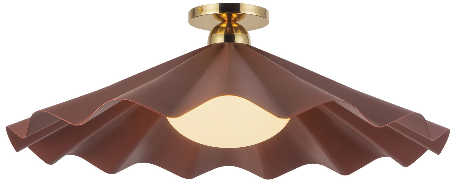 Furrow 25-in Burgundy Semi-Flush Mount