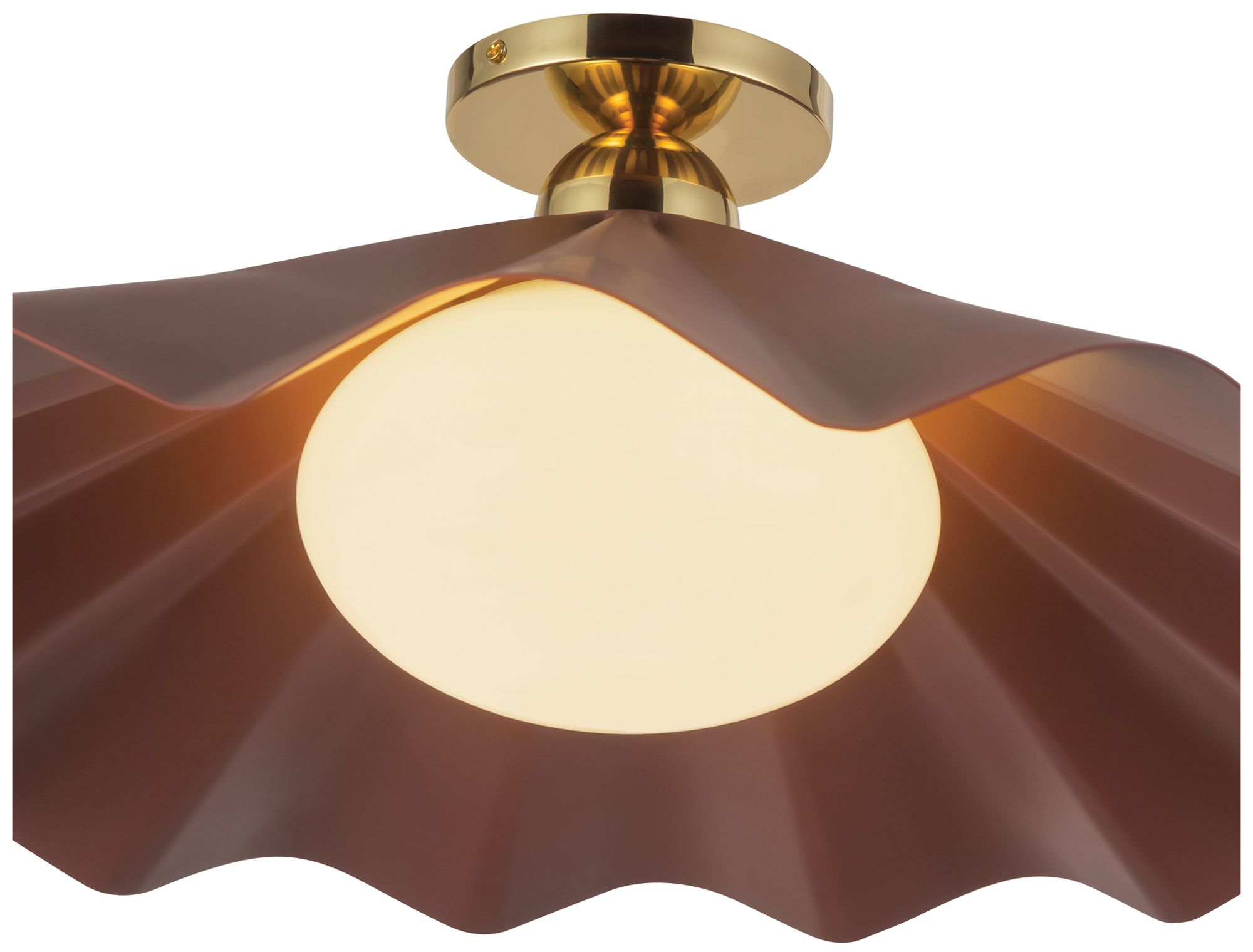 Image 4 Furrow 25-in Burgundy Semi-Flush Mount more views