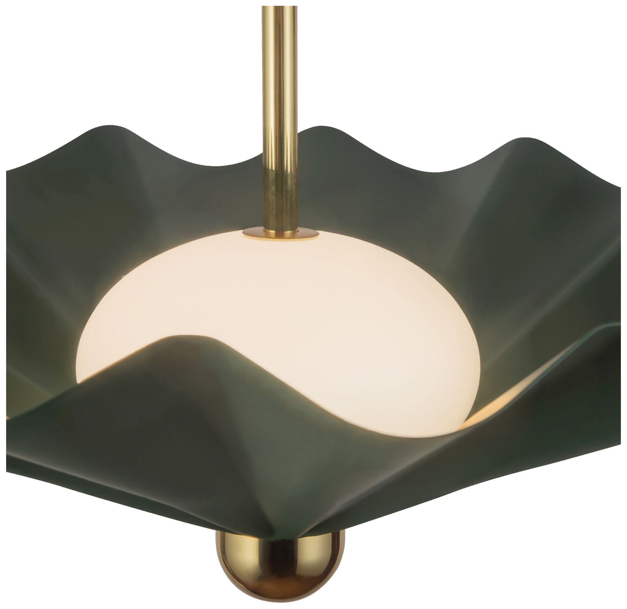 Image 3 Furrow 25-in Pine Green dimmable LED Pendant more views