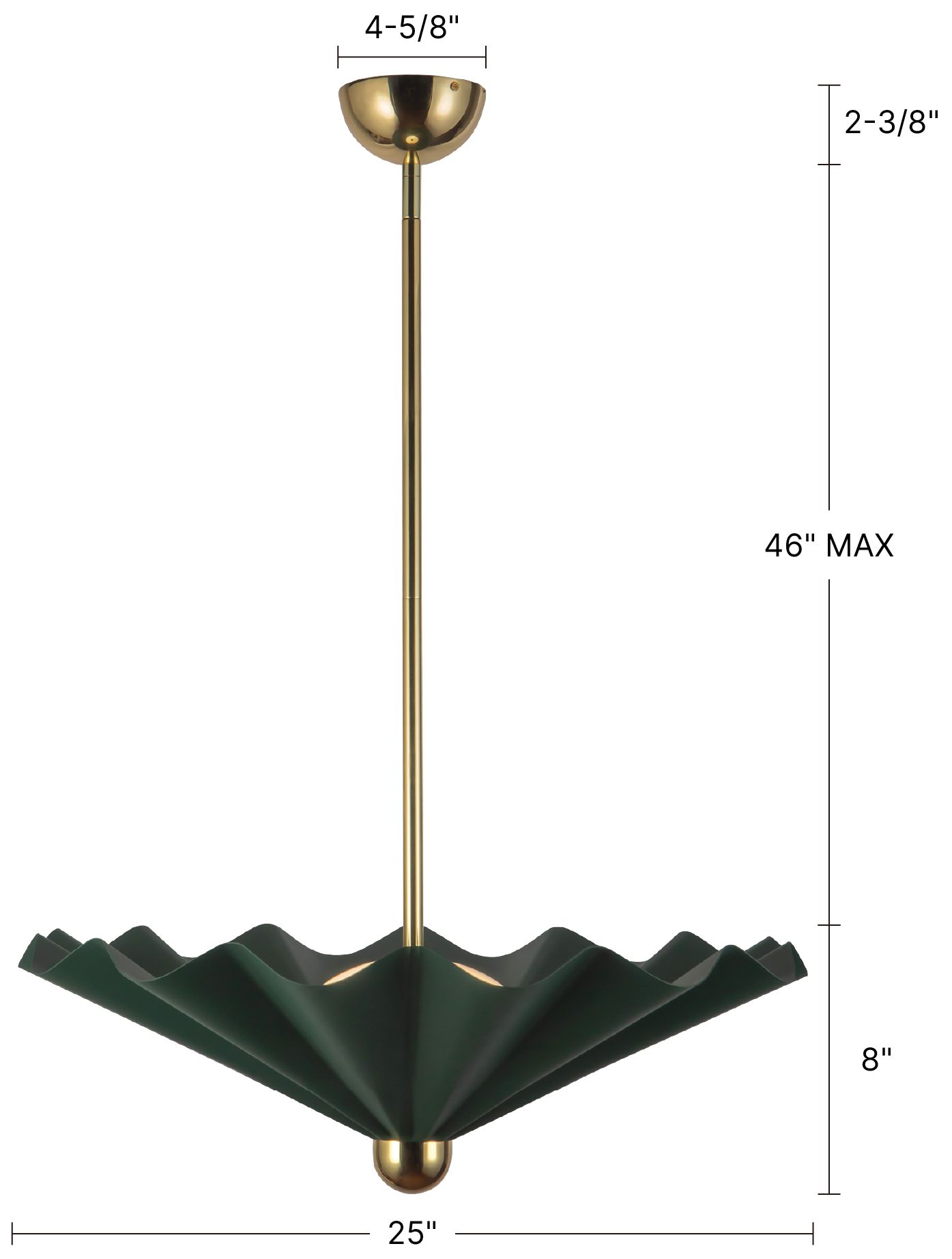 Image 7 Furrow 25-in Pine Green dimmable LED Pendant more views